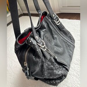 RARE Vintage Y2K Juicy Couture Black Soft Leather Shoulder Bag